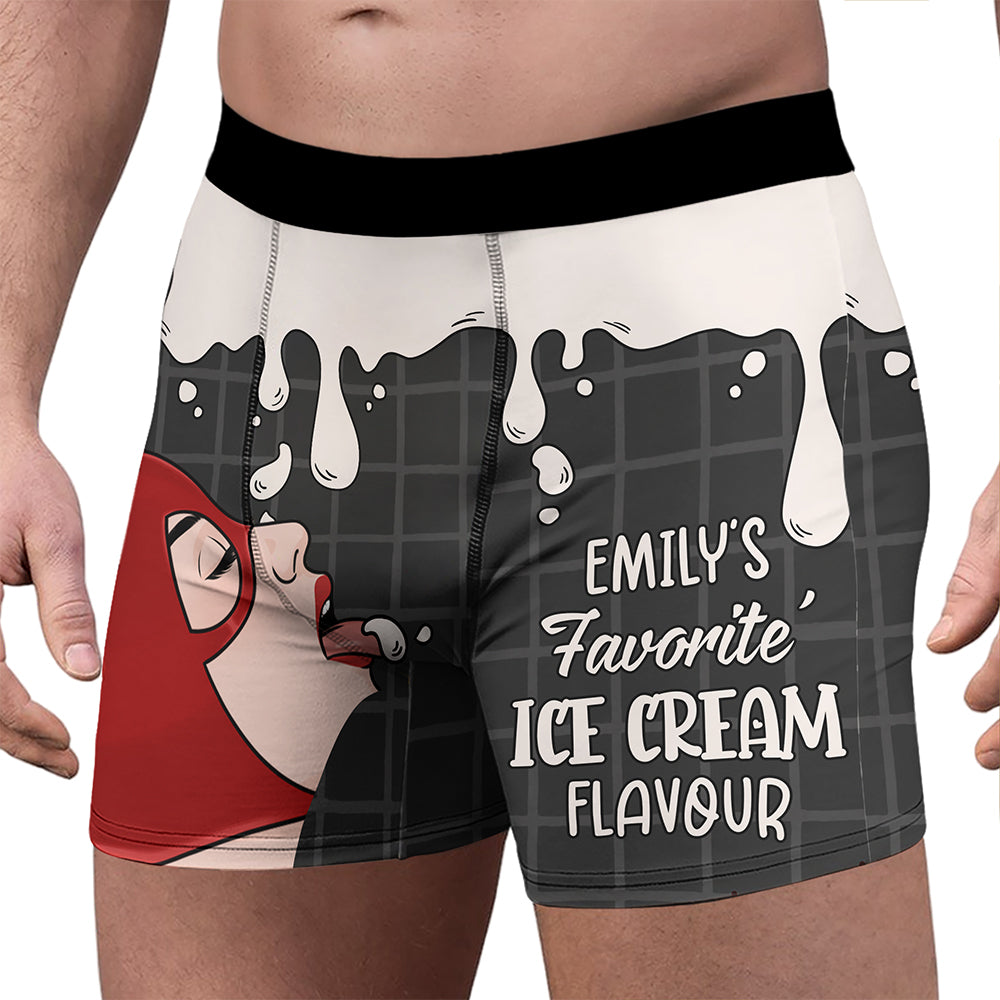 Personalized Ice Cream Flavor Boxers Custom Name Gift for Him HN590 - Boxer GradoCreations