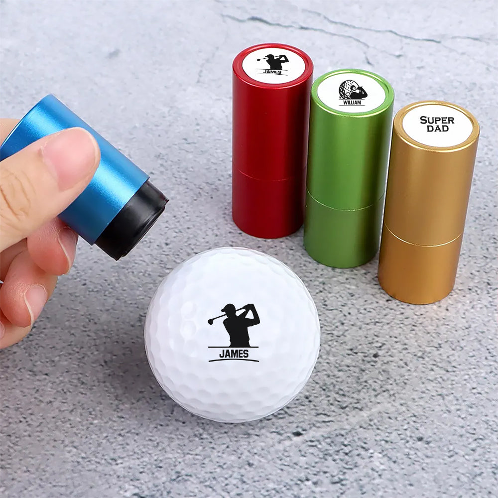 Personalized Golf Ball Stamp Box Custom Gift for Dad HN590 - Golf Ball Stamp Box AI FIX GradoCreations