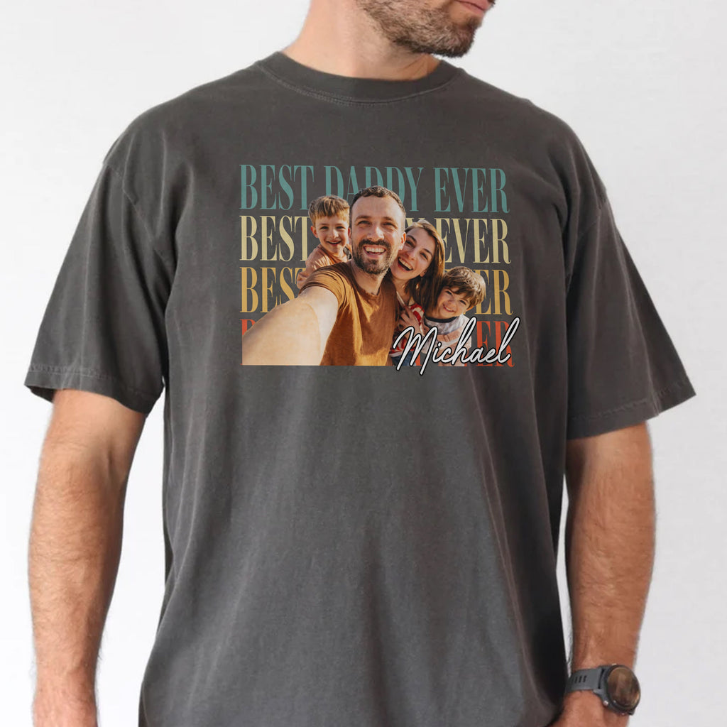 Personalized Vintage Photo Comfort Shirt Gift for Dad Comfort Shirt GradoCreations