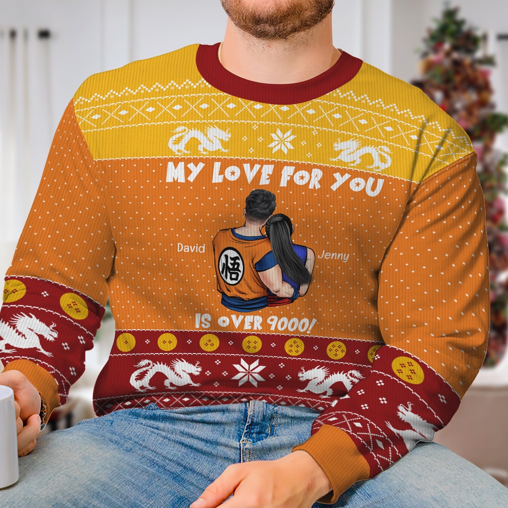 Personalized Ugly Sweater Custom Couple Names Gift Idea