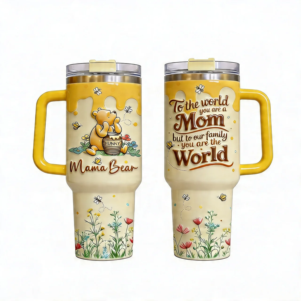 Personalized Mom Tumbler with Honey Bear Design - Mother's Day Gift