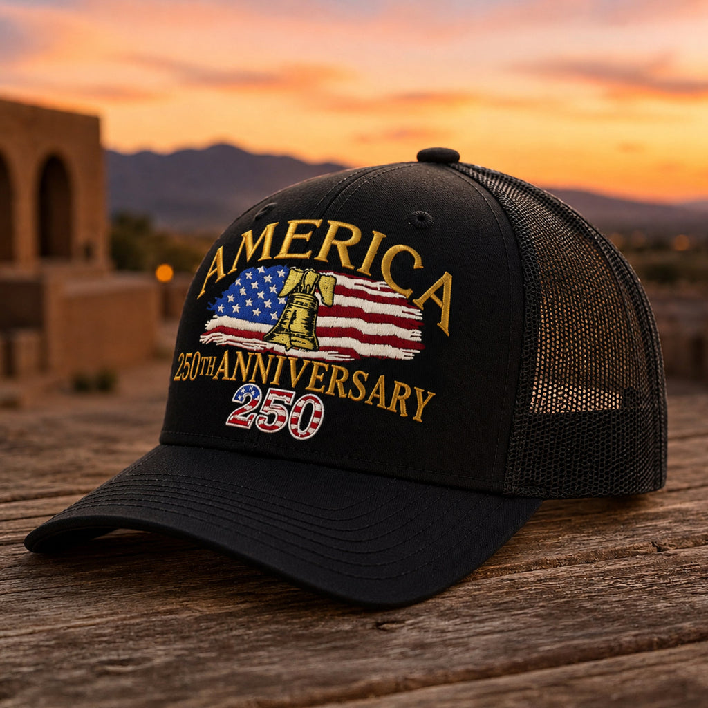 Personalized 250th Anniversary Trucker Hat Custom Name Gift HN590 - Embroidered Trucker Hat fix GradoCreations