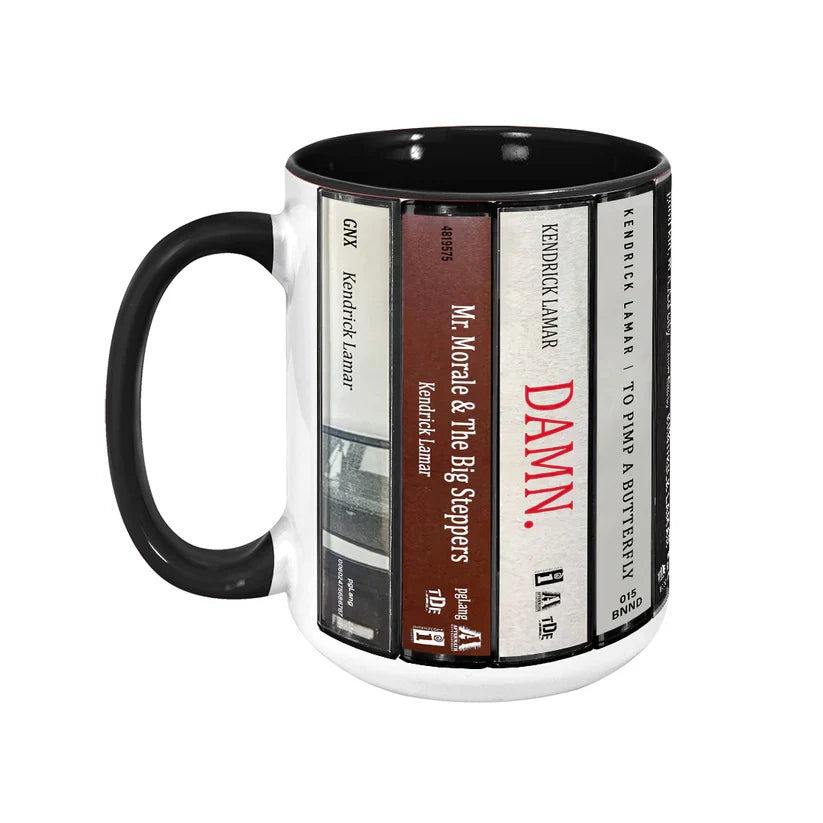 Kendrick Lamar Cassette Accent Mug Retro Design Ceramic Drinkware GradoCreations