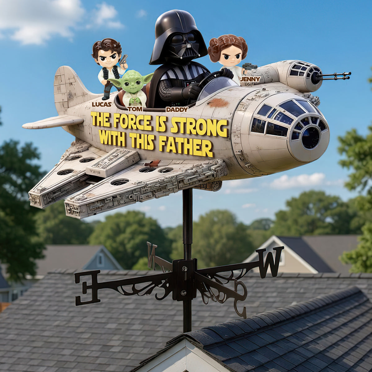 Personalized The Force Is Strong Weather Vane Father Gift