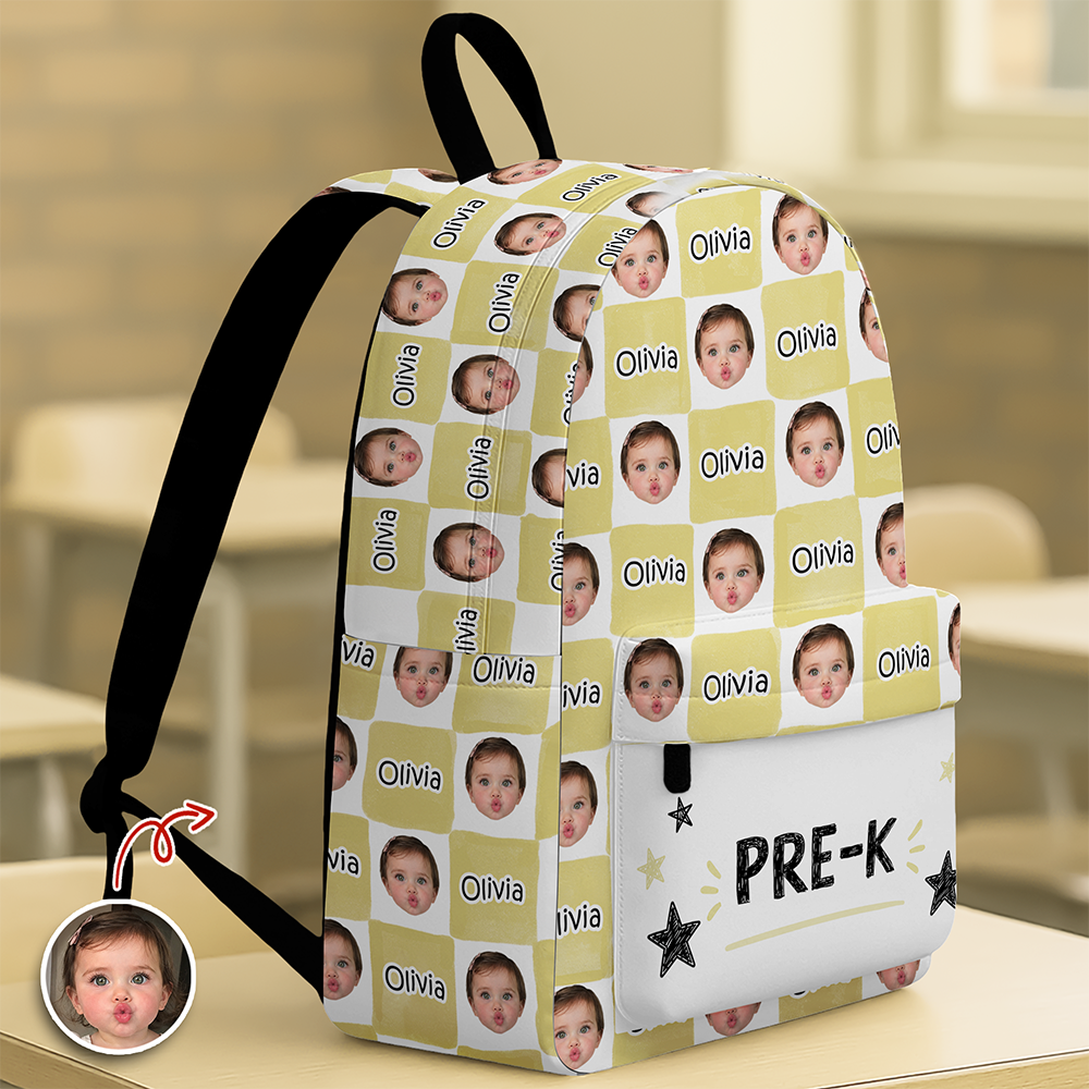 Personalized Photo Backpack Custom Name Gift for Kids HN590 - Printed Backpack GradoCreations
