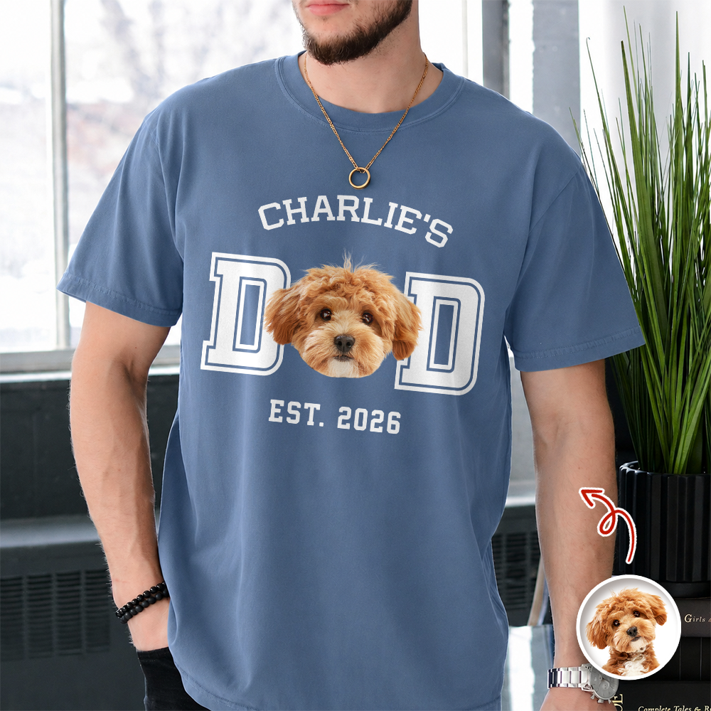 Personalized Photo Comfort Shirt Gift for Dog Cat Dad Comfort Shirt GradoCreations