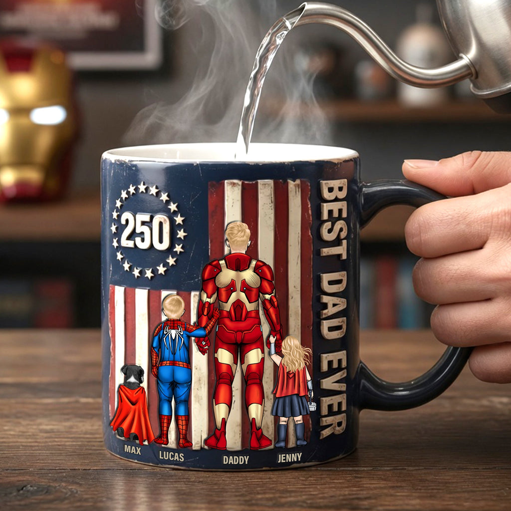 Personalized Best Dad Ever Ceramic Mug Unique Gift for Father's Day