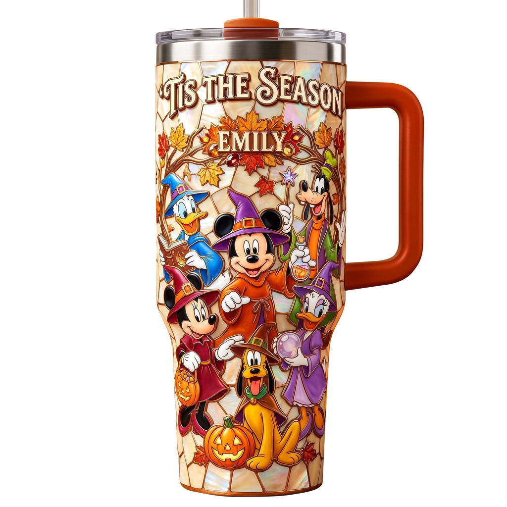 Personalized Fall Themed 40oz Tumbler with Handle - Unique Disney Gift for Movie Fans Tumbler GradoCreations
