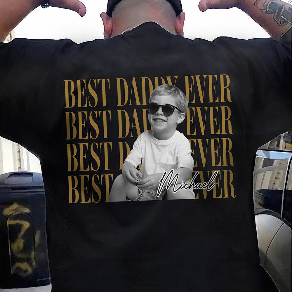 Personalized Vintage Photo T-Shirt Custom Gift for Dad/Mom HN590 - Tshirt Back GradoCreations