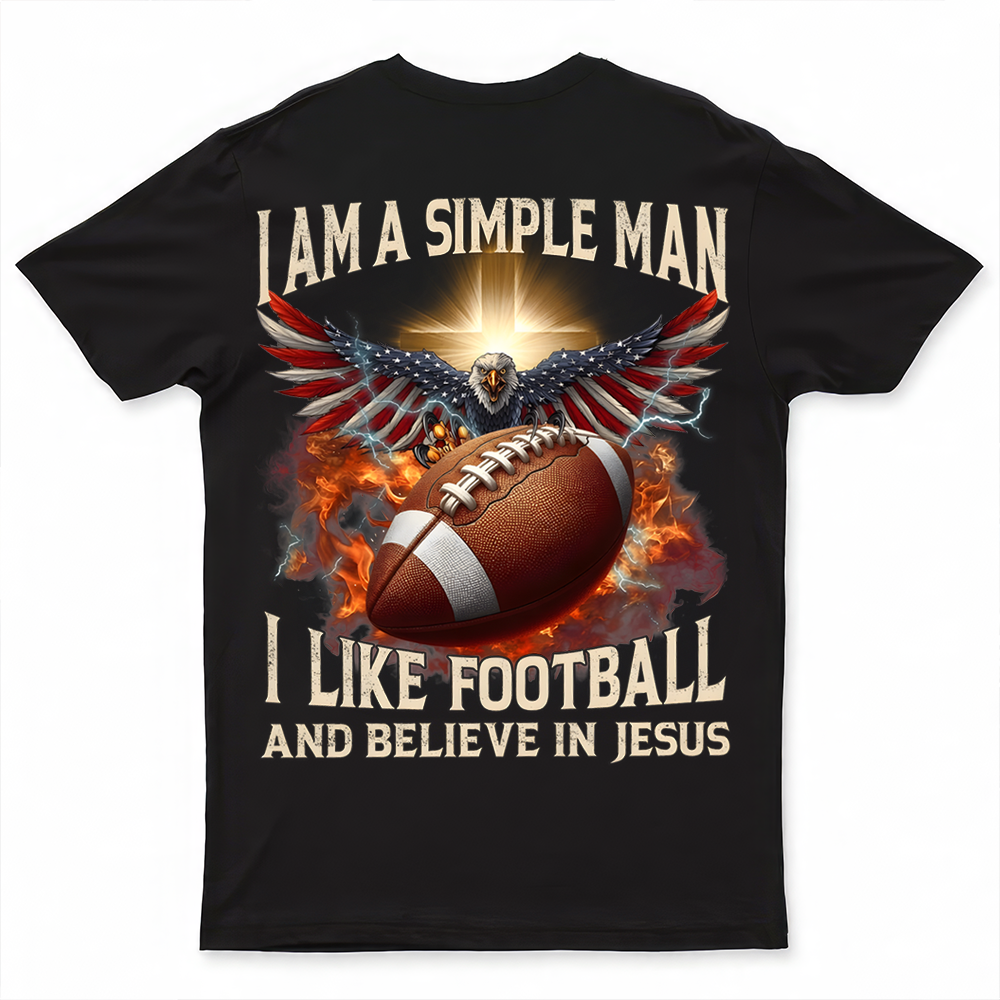 Personalized Football Eagle T-Shirt Gift for Dad - Patriotic Cotton Apparel