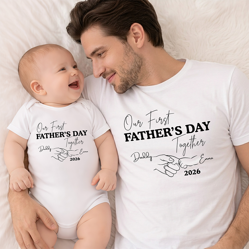 Personalized Matching Father & Child T-Shirt Set Gift HN590 - Tshirt GradoCreations