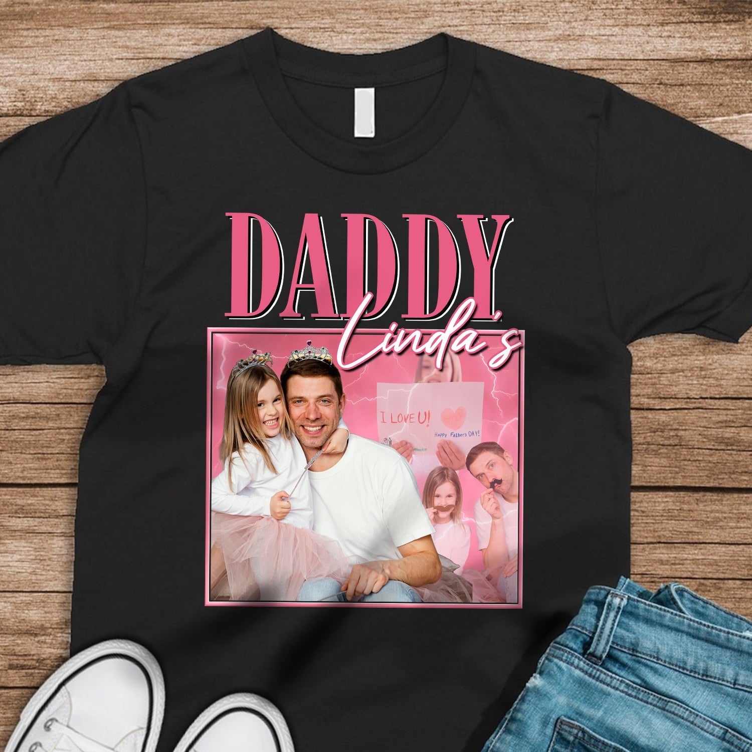 Personalized Photo T-Shirt Custom Name Gift for Dad HN590 - Tshirt GradoCreations