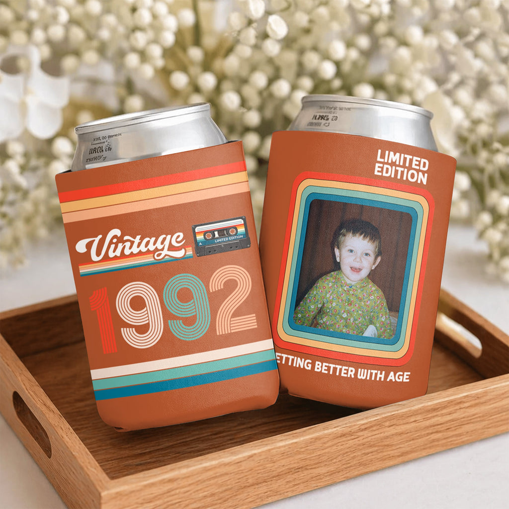 Personalized Photo Can Cooler Custom Gift for Birthday HN590 - Print Full Can Cooler GradoCreations