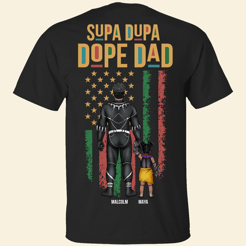 Personalized Super Hero Black Father Shirt Gift for Dad