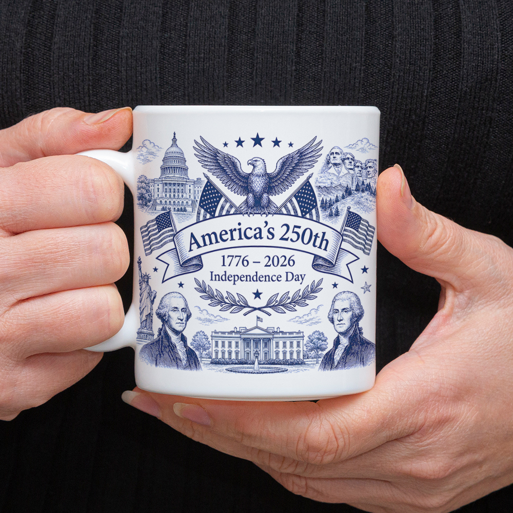 Personalized USA 250th Anniversary Mug Custom Name Gift for Dad HN590 - edge to edge mug GradoCreations