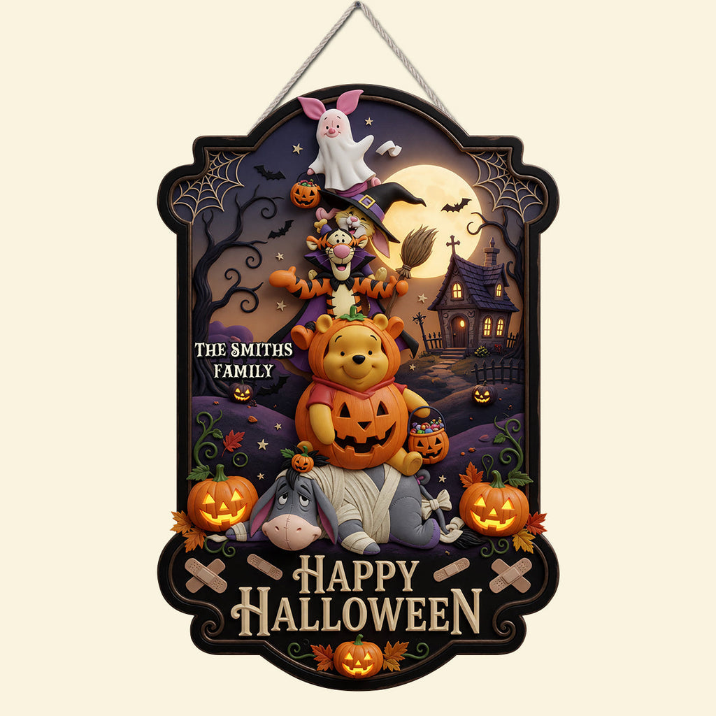 Personalized Halloween Metal Sign Custom Family Name Gift Metal Sign GradoCreations