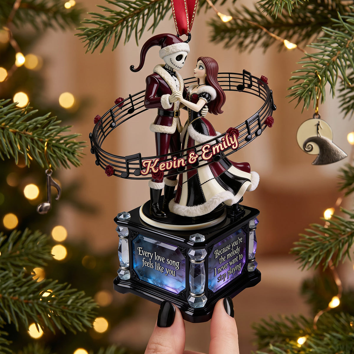 Personalized Christmas Acrylic Ornament for Couple Gift Ornament GradoCreations