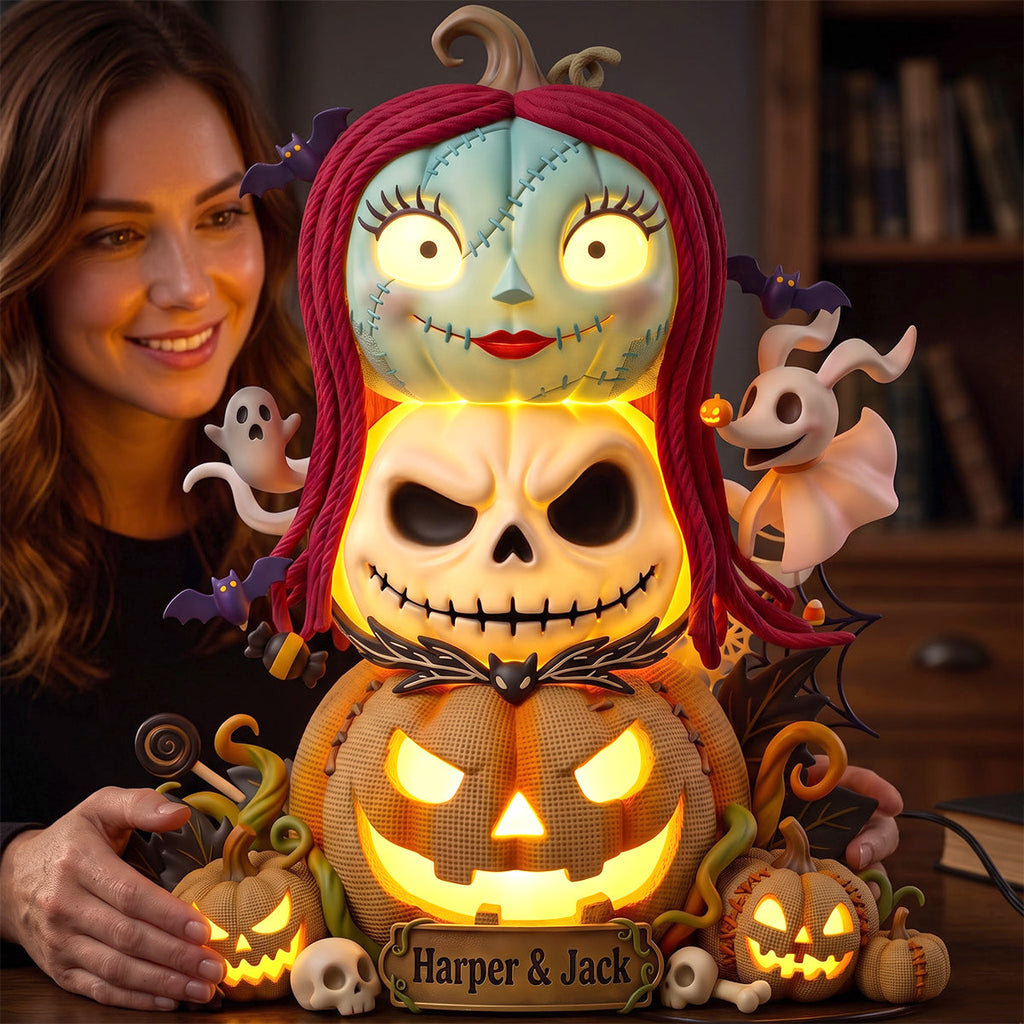 Personalized Halloween Pumpkin Acrylic Light Box Gift for Family Acrylic Light Box GradoCreations