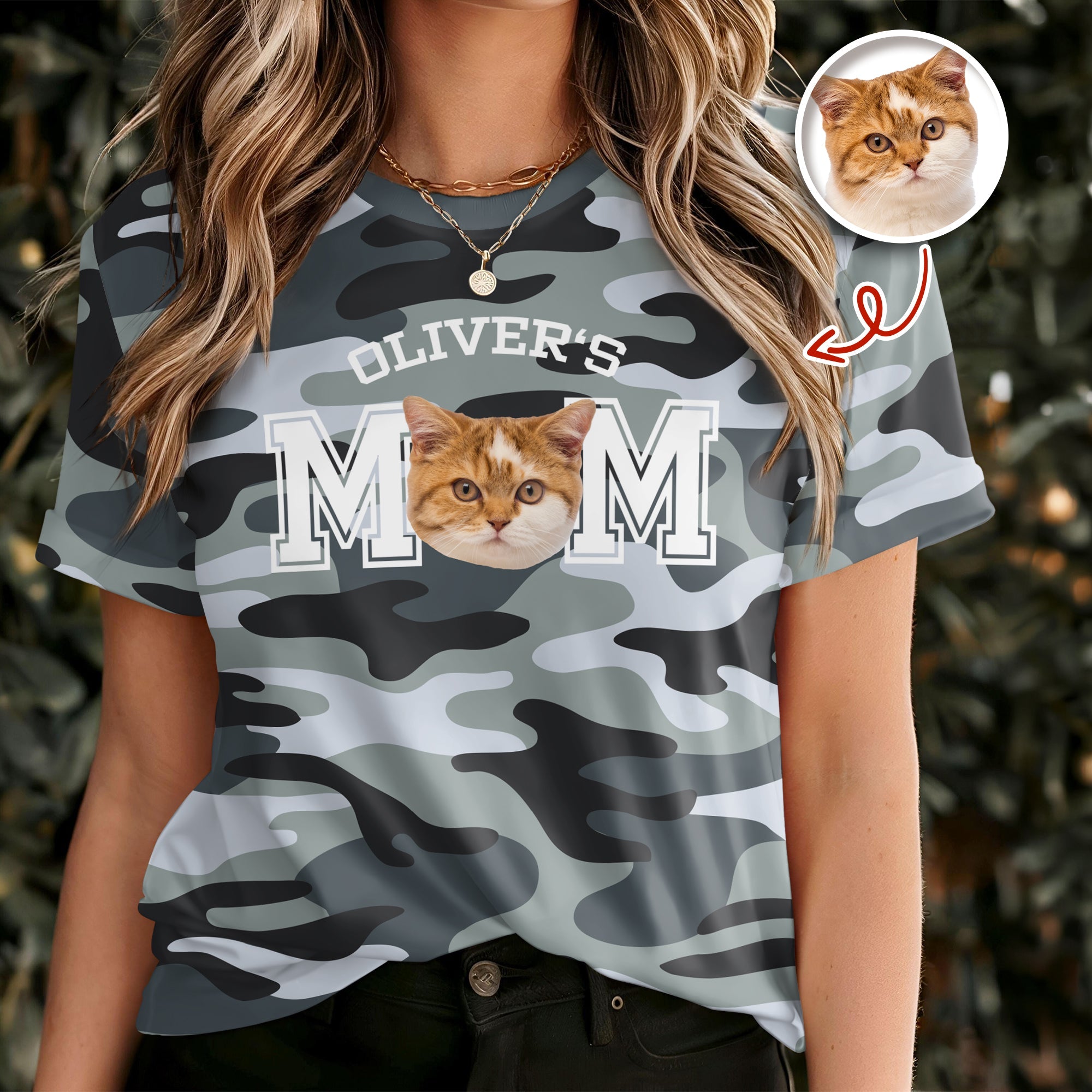 Personalized Camo Dog Dad T-Shirt Custom Photo Gift for Father's Day HN590 - AOP Tshirt GradoCreations