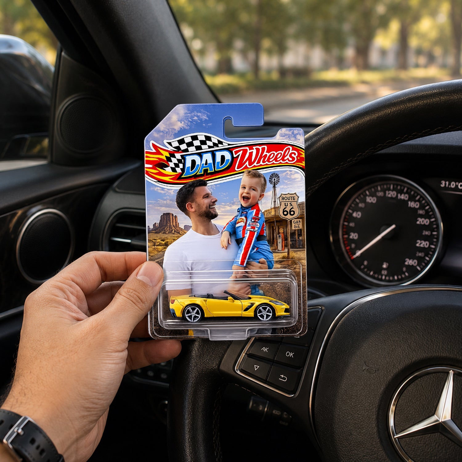 Personalized Photo Road Route 66 Diecast Car Gift for Dad HN590 - Hot Wheels GradoCreations