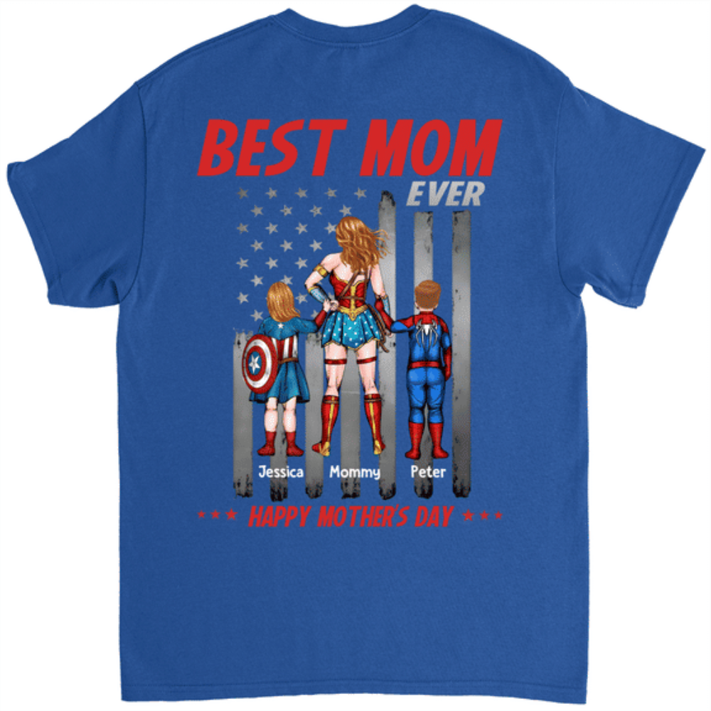 Personalized Super Mom Comic Shirt for Mom | Custom Gift Cotton Apparel GradoCreations