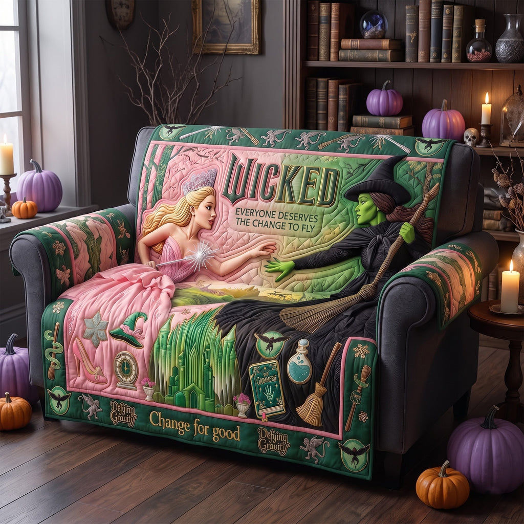 Personalized Quilted Sofa Cover Wicked Design Gift for Movie Fans Quited Sofa Cover GradoCreations