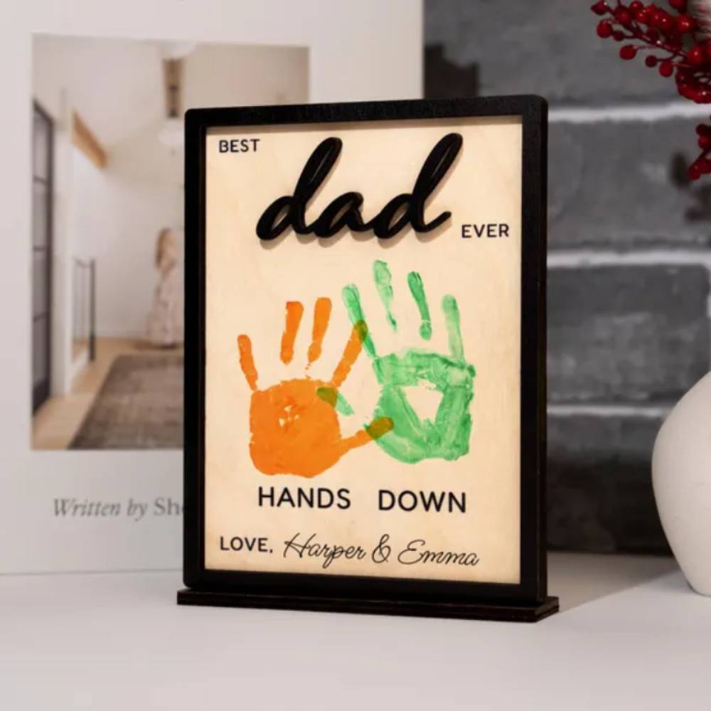 Personalized 2-Layered Wooden Plaque Gift for Dad - Father's Day HN590 - 2-Layered Wooden Plaque With Stand BCF fix GradoCreations