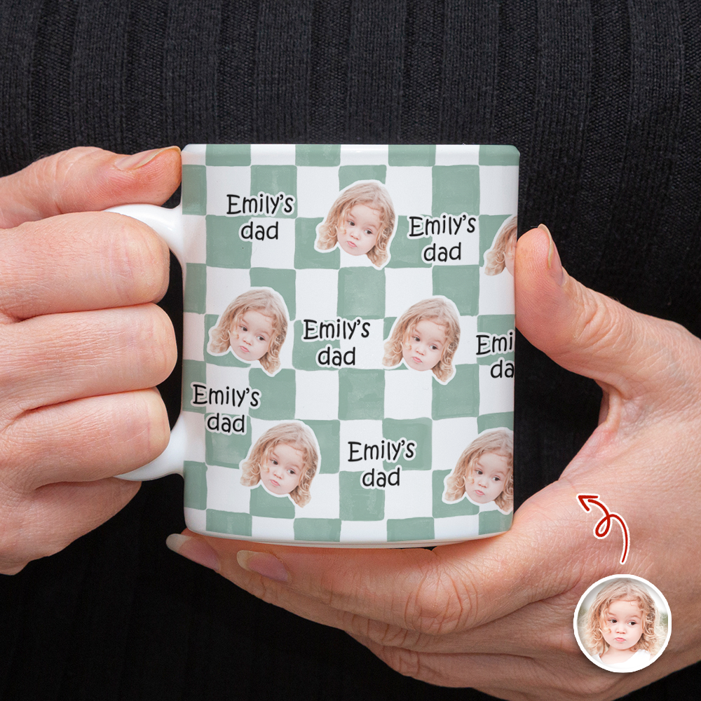 Personalized Photo Mug Custom Gift for Mom & Dad - Unique Family Drinkware HN590 - edge to edge mug GradoCreations