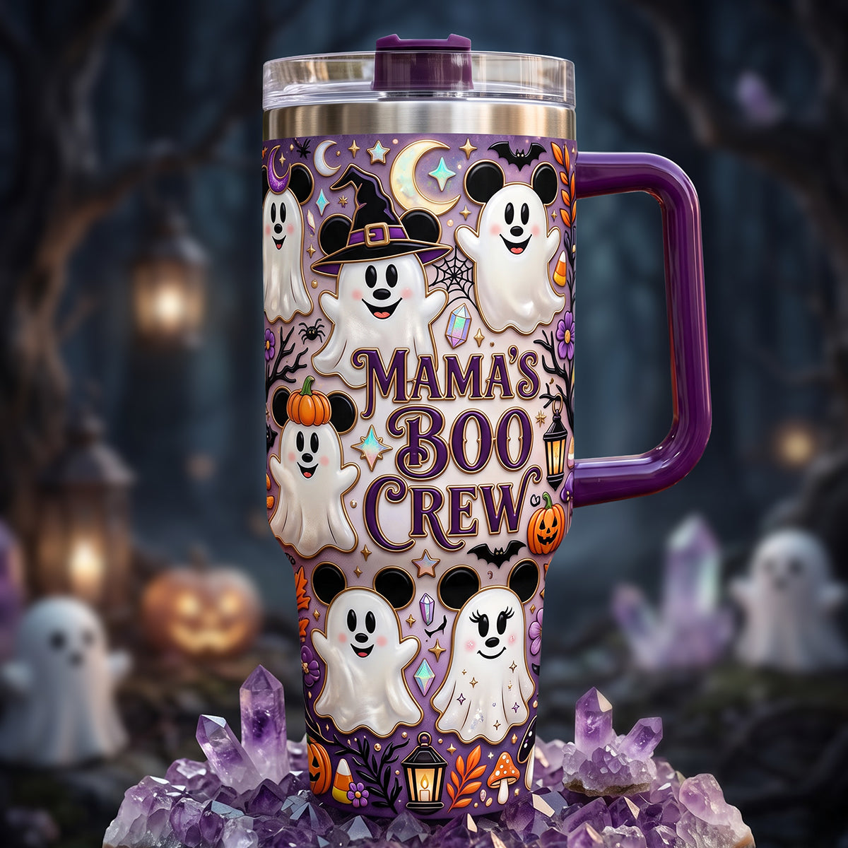 Personalized Halloween Tumbler for Mom with Spooky Ghosts Tumbler GradoCreations
