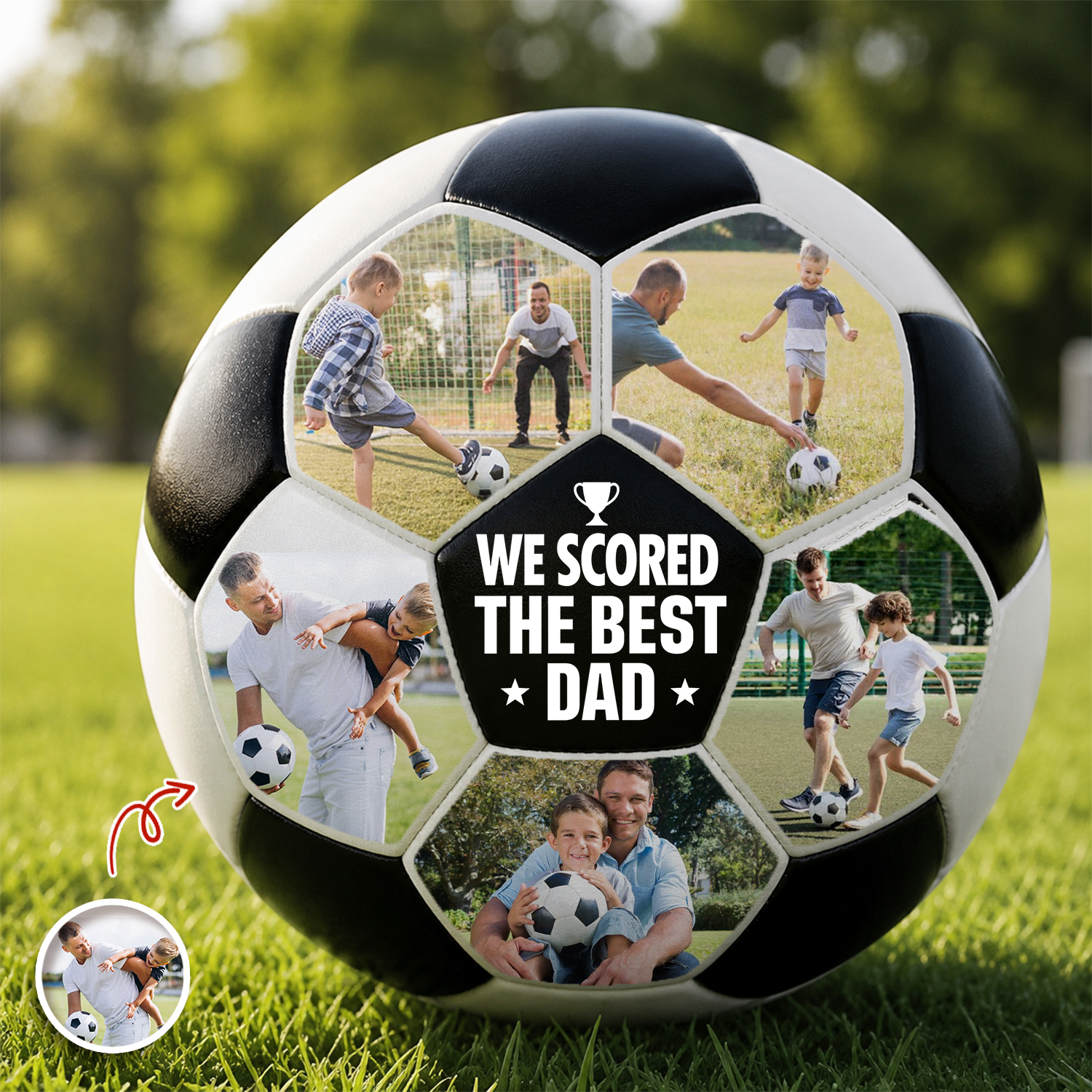 Personalized Soccer Ball Custom Photo Gift for Dad Soccer Lovers Soccer Ball GradoCreations