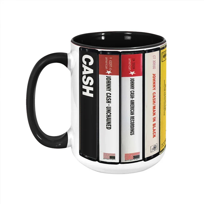 Johnny Cash Cassette Accent Mug Retro Ceramic Drinkware Gift GradoCreations