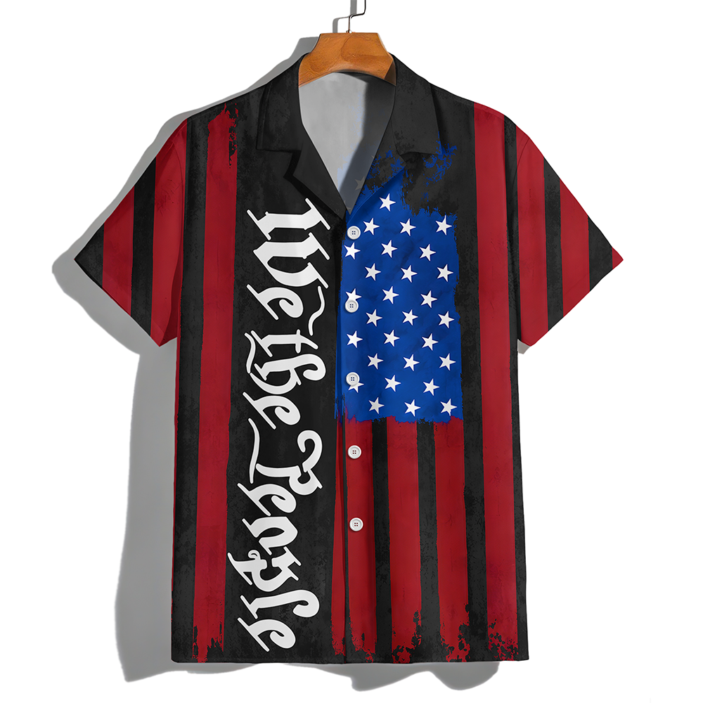 Personalized Hawaiian Shirt American Flag Gift for 4th of July HN590 - AOP Hawai Shirt GradoCreations