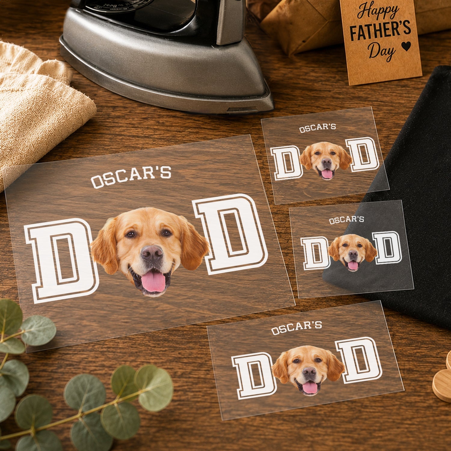 Personalized Photo DTF Transfer for Dog Dad Gift Idea HN590 - DTF Transfer different design GradoCreations