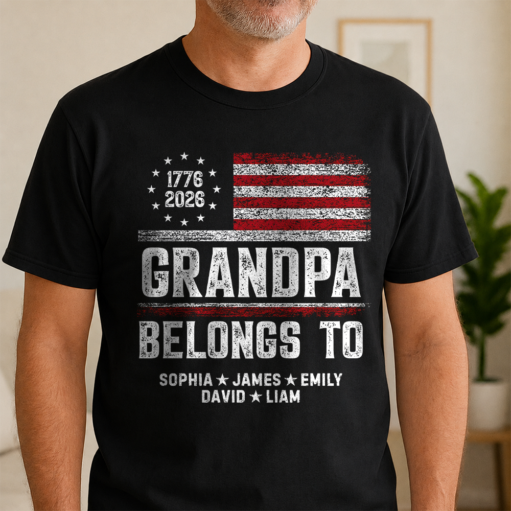 Personalized Papa Belongs To Dark Shirt Patriotic Gift for Dad HN590 - Tshirt GradoCreations