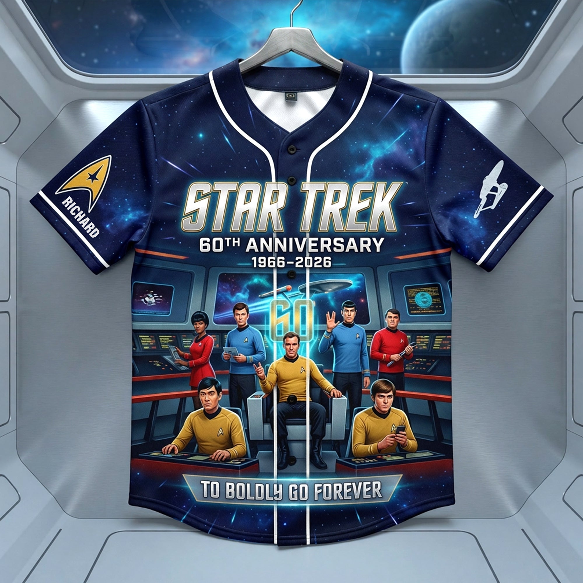 Personalized Star Trek 60th Anniversary Baseball Jersey Gift for Sci-Fi Fans Baseball Jersey GradoCreations