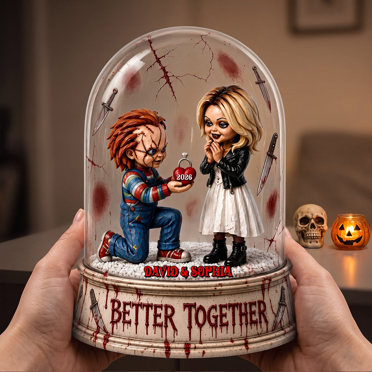 Personalized Horror Couple Acrylic Plaque Halloween Gift Acrylic Plaque GradoCreations