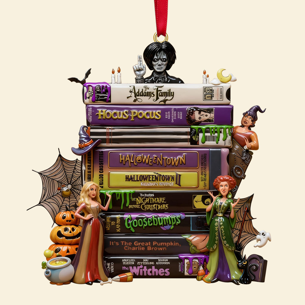Personalized Spooky Movie Book Stack Acrylic Ornament Gift for Horror Fans Ornament GradoCreations