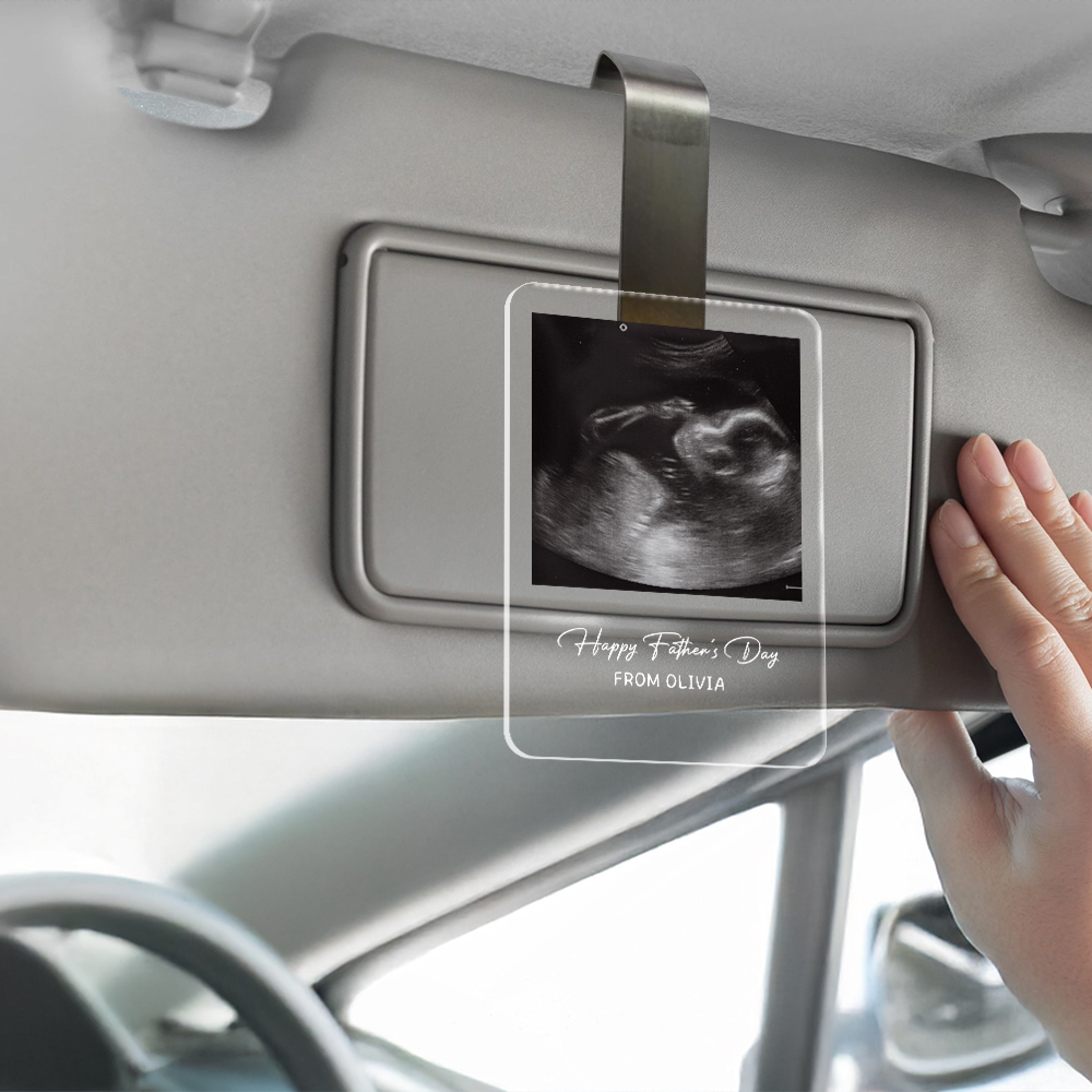 Personalized Acrylic Car Visor Clip Custom Photo Gift for Dad HN590 - Acrylic Car Visor Clip GradoCreations