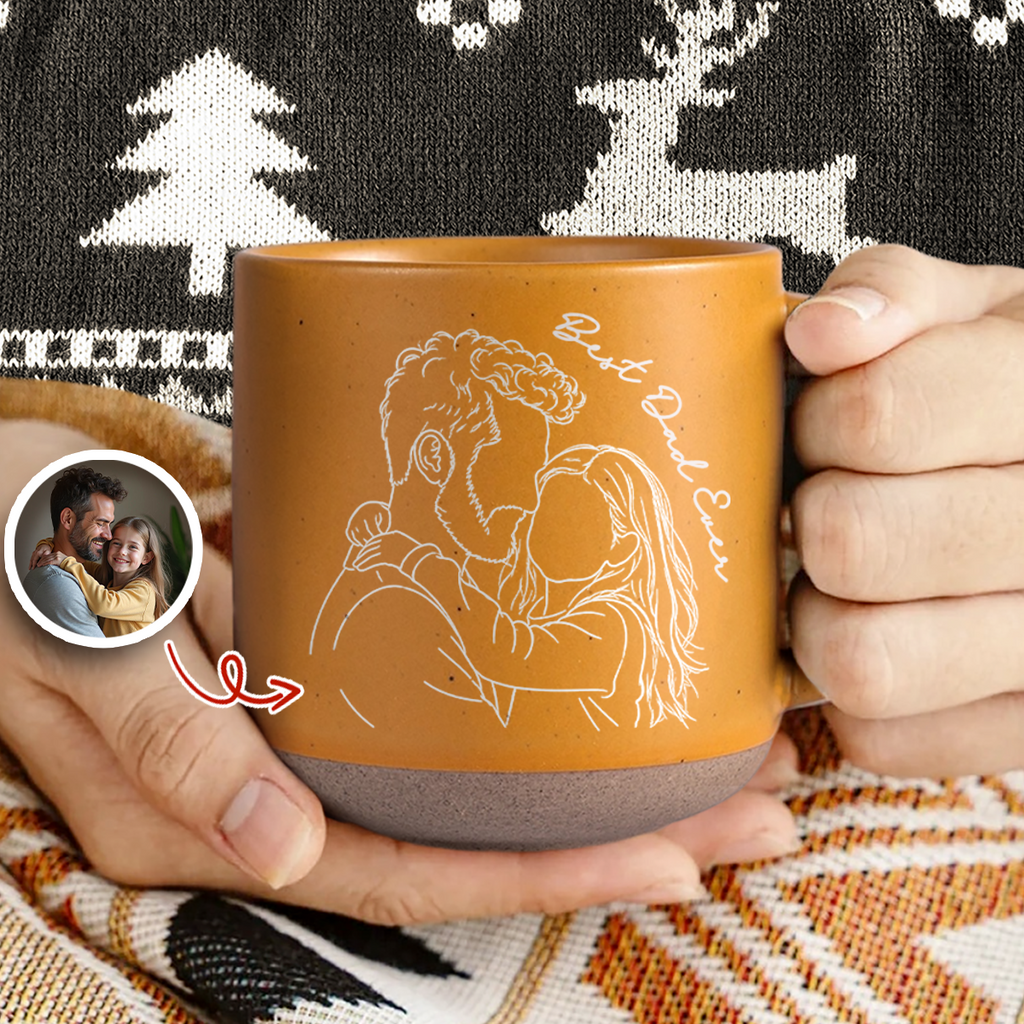 Personalized Engraved Pottery Mug Custom Photo Gift for Mom HN590 - Engraved Pottery Mug Fix GradoCreations