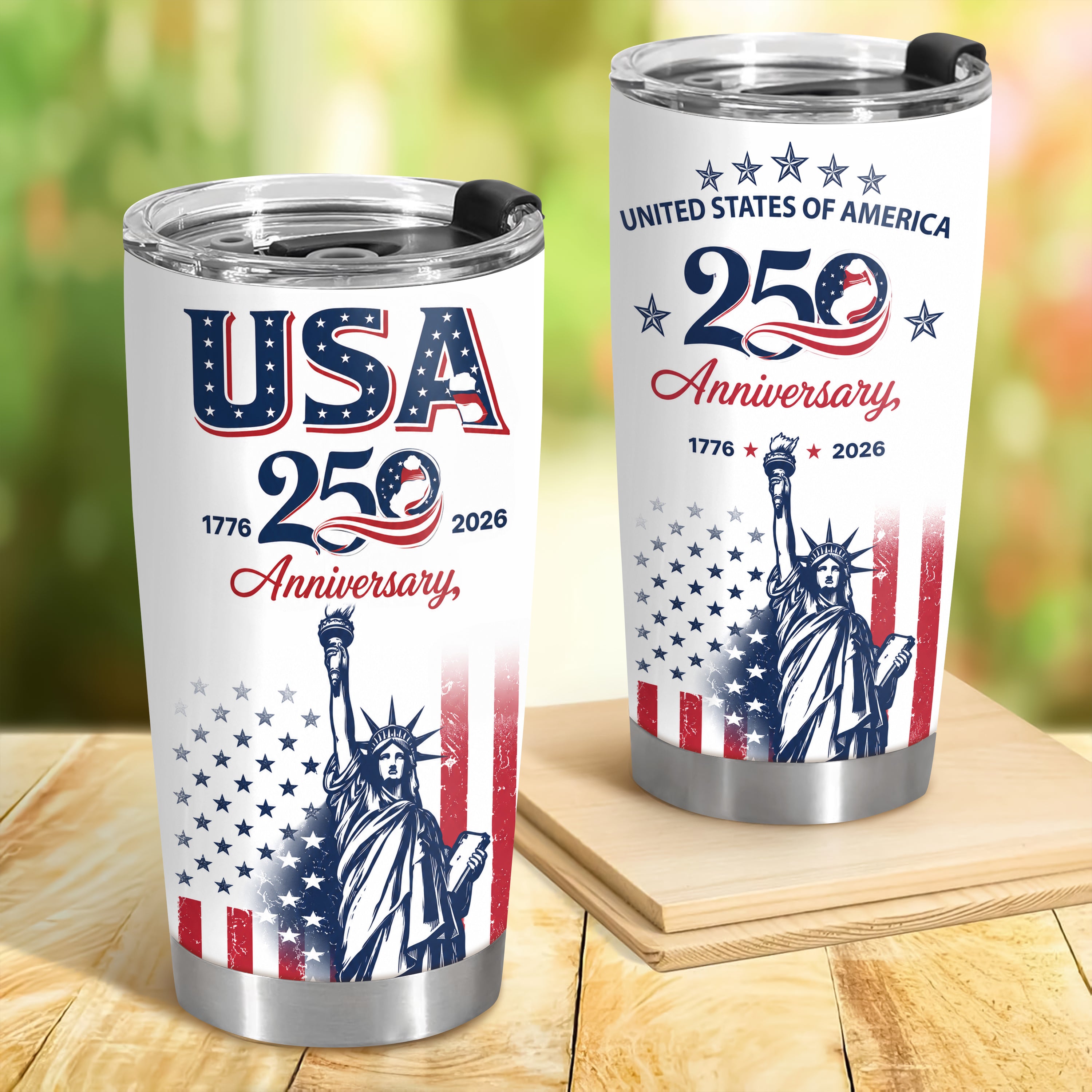 Personalized USA 250th Anniversary Fat Tumbler Gift for Family HN590 - Fat Tumbler GradoCreations