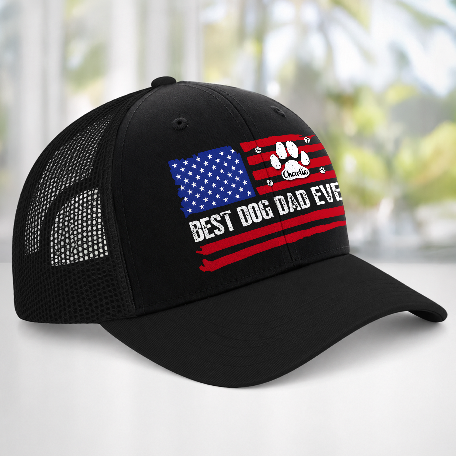 Personalized Dog Dad Trucker Hat Custom Pet Name Gift Idea HN590 - Print Trucker Hat GradoCreations