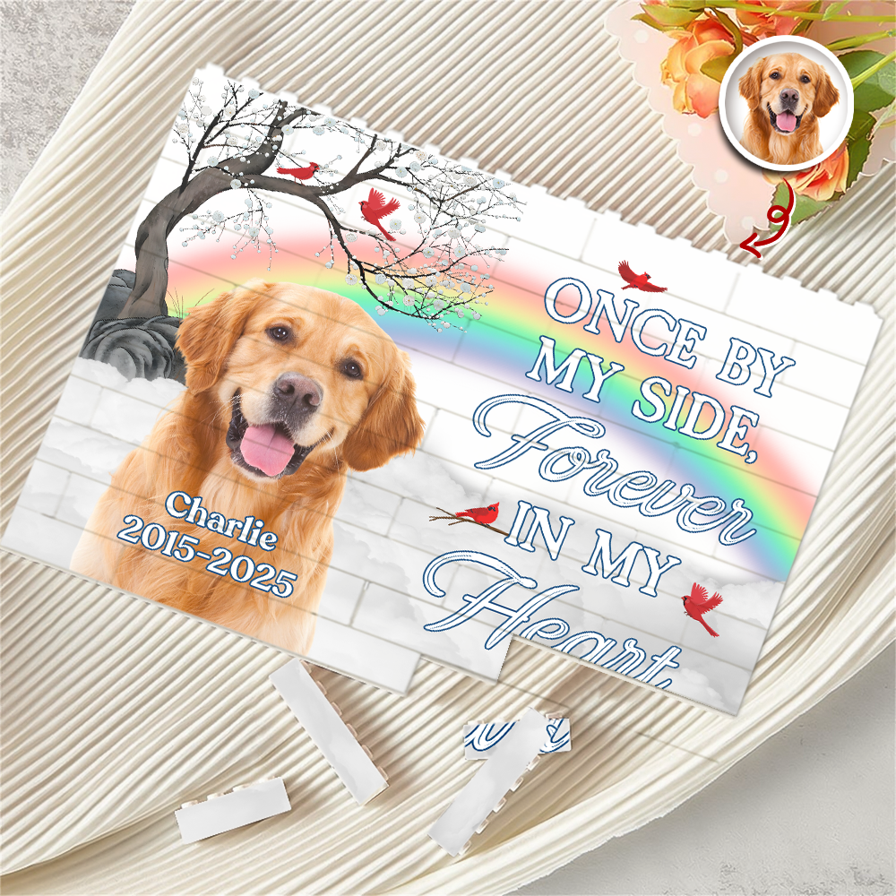 Custom Photo Dog Cat Memorial Building Block Personalized Gift HN590 - Building Blocks GradoCreations