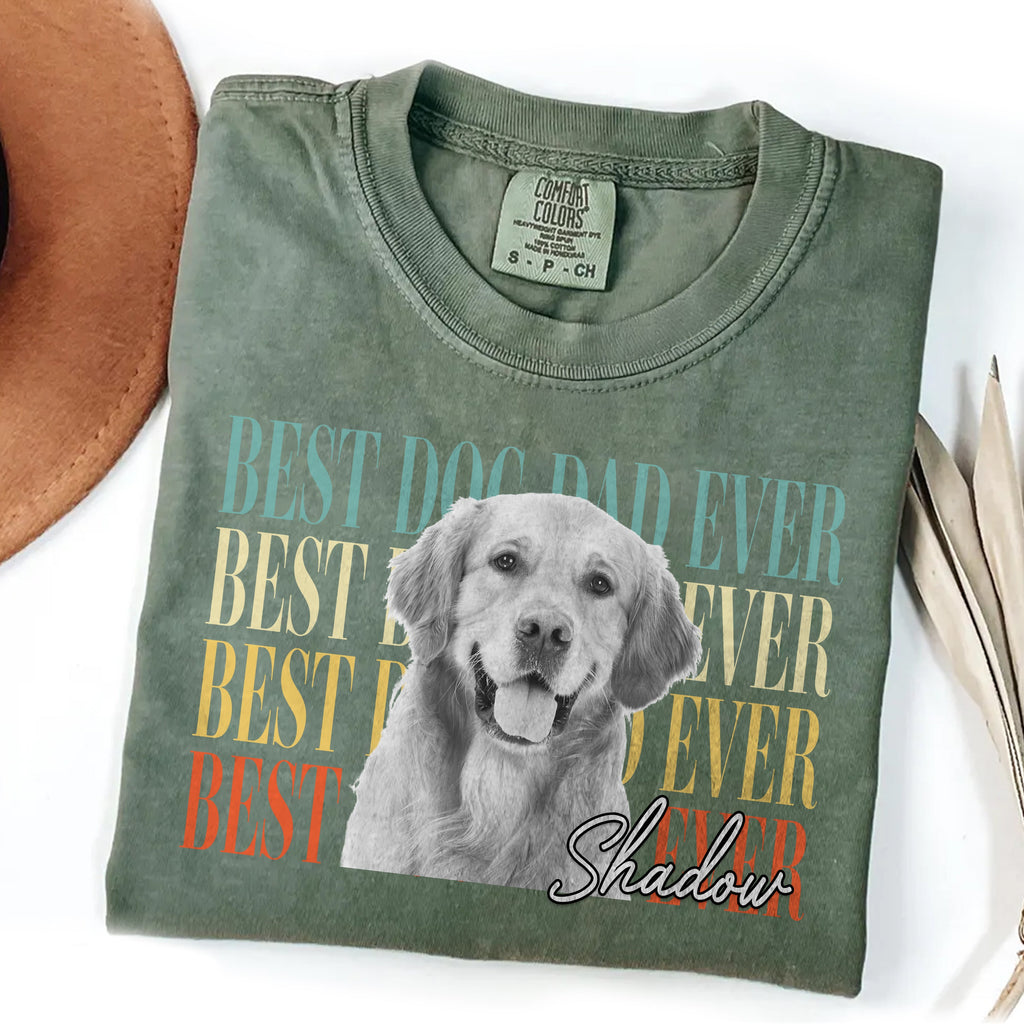 Personalized Photo Comfort Shirt Best Dog Dad Ever Gift Comfort Shirt GradoCreations