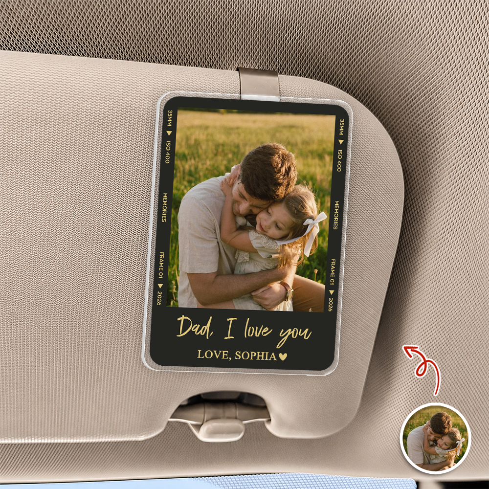 Personalized Acrylic Car Visor Clip Custom Photo Gift for Dad HN590 - Acrylic Car Visor Clip GradoCreations
