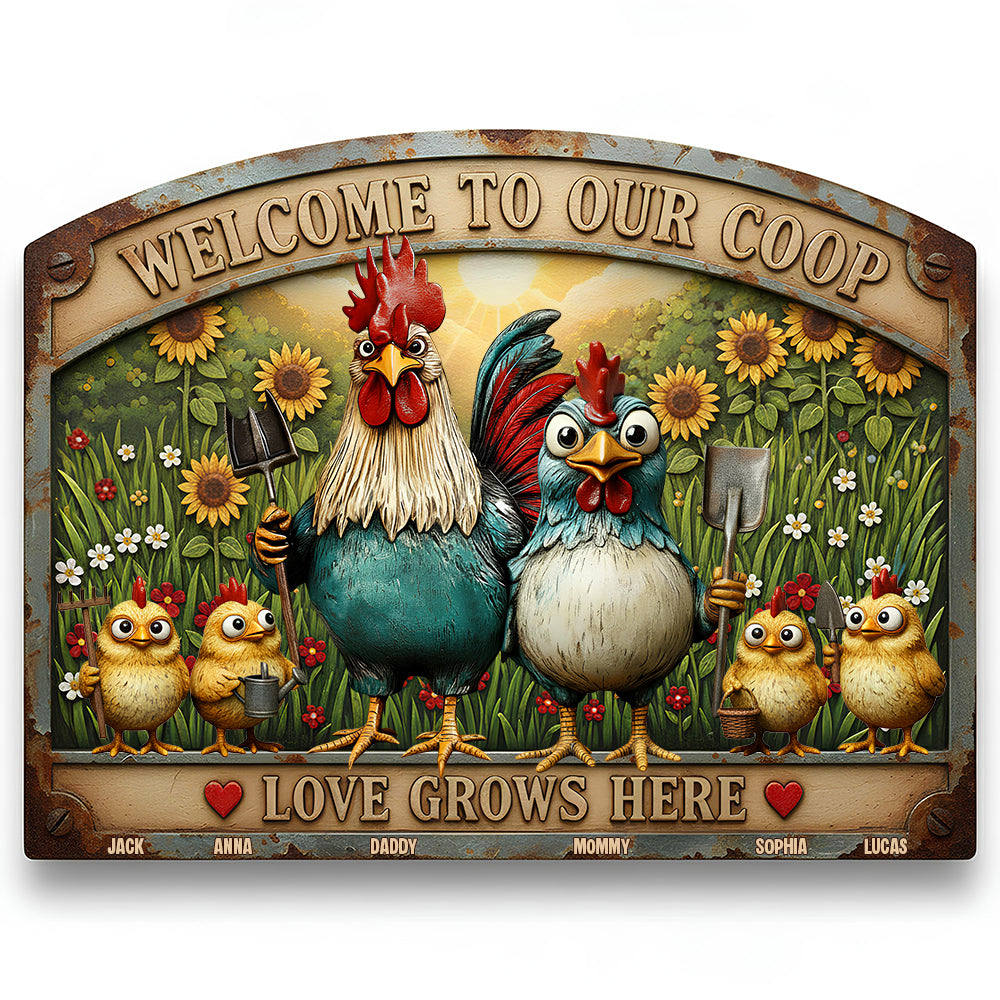 Personalized Metal Garden Stake Welcome Sign for Farmers & Family