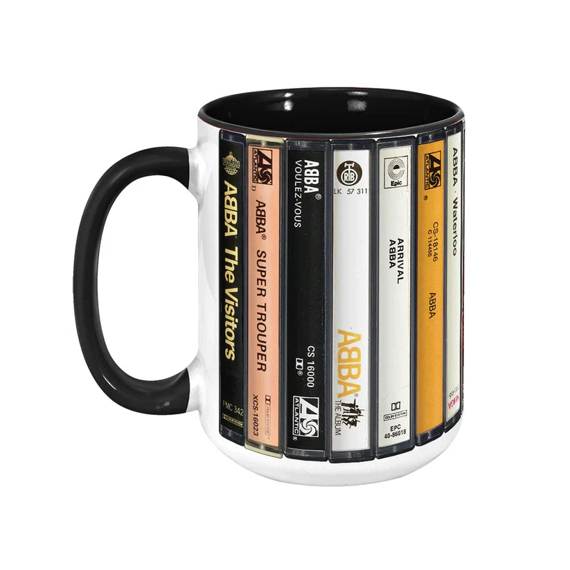 Ceramic Accent Mug ABBA Retro Cassette Design Perfect for Music Lovers GradoCreations