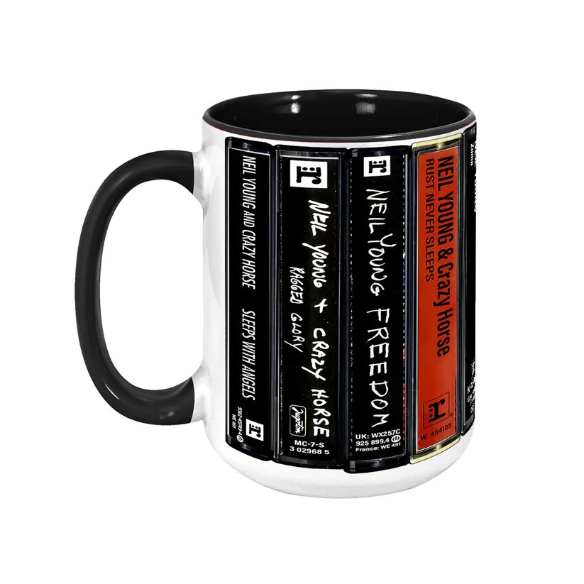 Ceramic Accent Mug with Neil Young Cassette Design | Gift for Music Lovers GradoCreations
