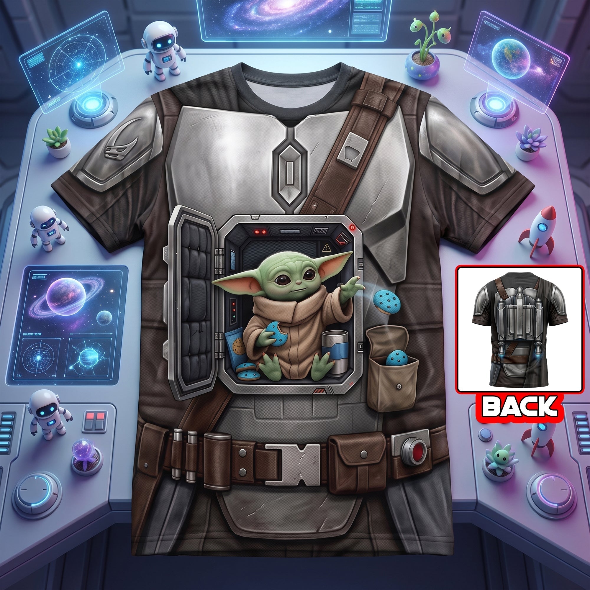 Personalized 3D T-Shirt with Space Warrior Design for Him - Gift Idea for Movie Fans AOP Tshirt GradoCreations