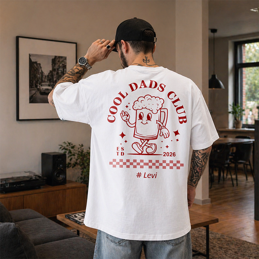 Personalized Cool Dads Club T-Shirt Custom Gift for Father HN590 - Tshirt Back GradoCreations