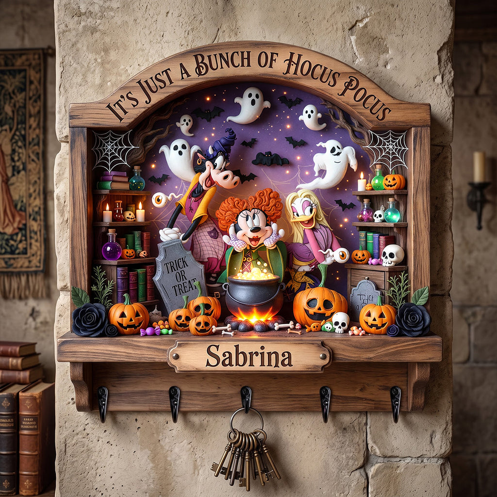 Personalized Halloween Hanging Rack Custom Family Name Gift Hanging Rack GradoCreations